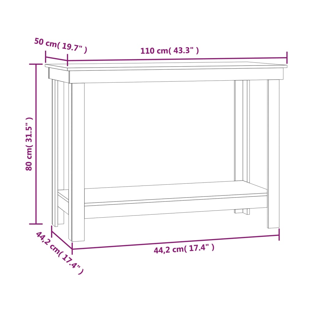 Work Bench Grey 110x50x80 cm Solid Wood Pine