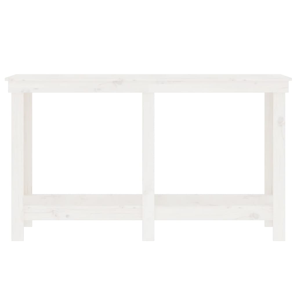 Work Bench White 140x50x80 cm Solid Wood Pine