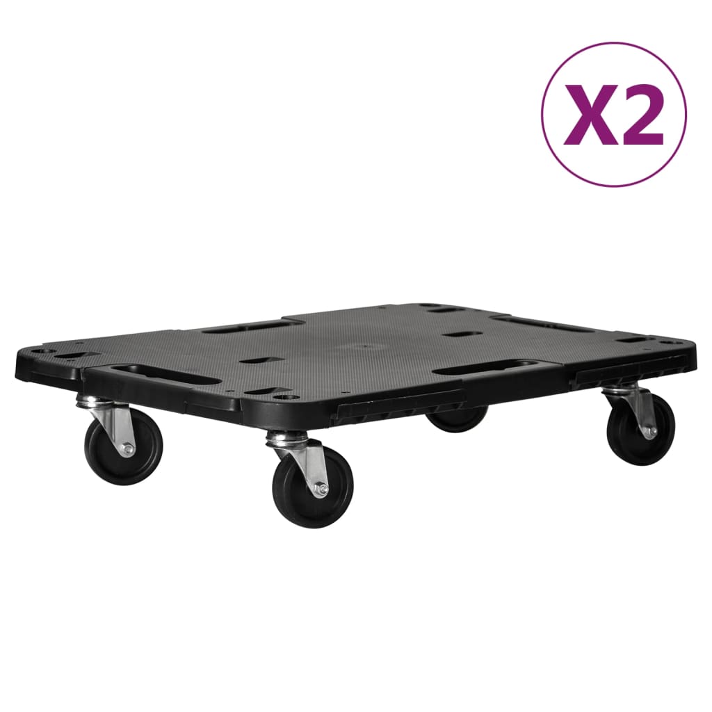 Transport Trolleys 2 pcs Black 58x38x12 cm Polypropylene