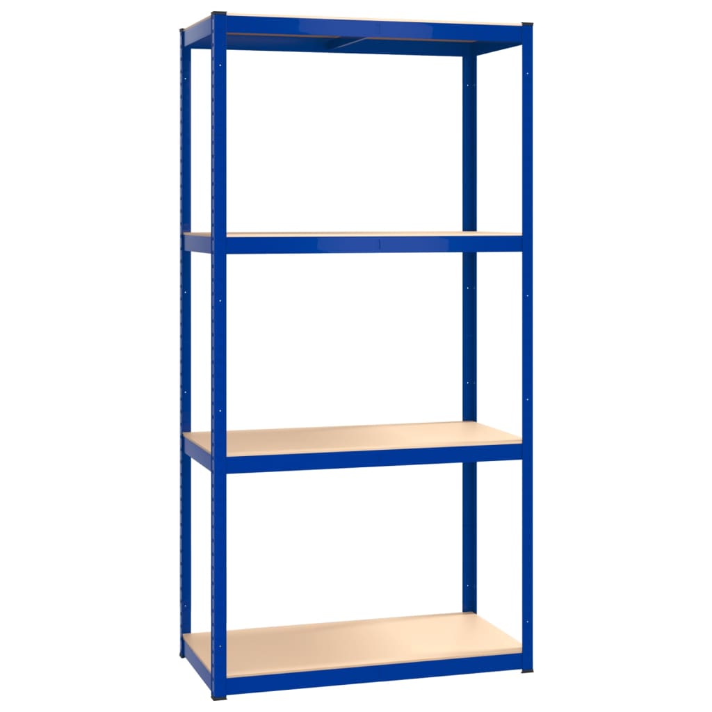 4-Layer Shelves 5 pcs Blue Steel&Engineered Wood