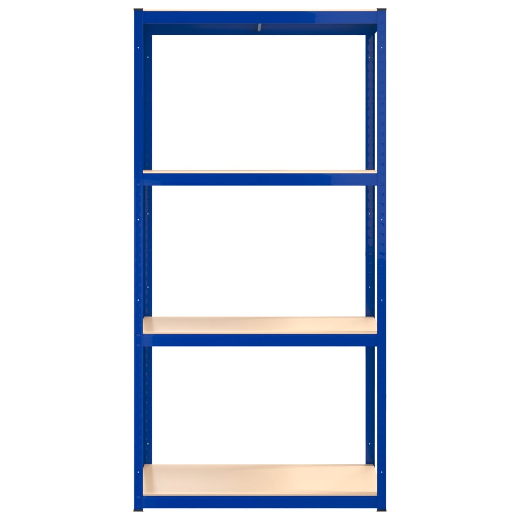 4-Layer Shelves 5 pcs Blue Steel&Engineered Wood