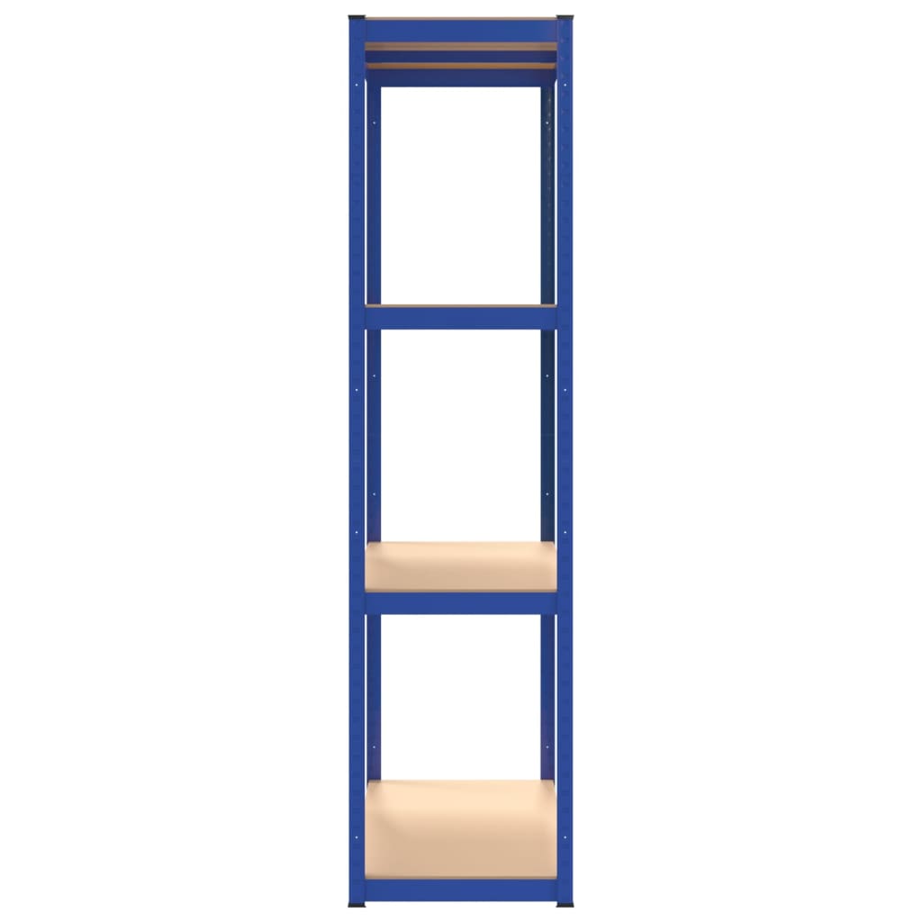 4-Layer Shelves 5 pcs Blue Steel&Engineered Wood