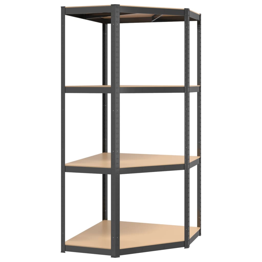 4-Layer Shelves 5 pcs Anthracite Steel&Engineered Wood