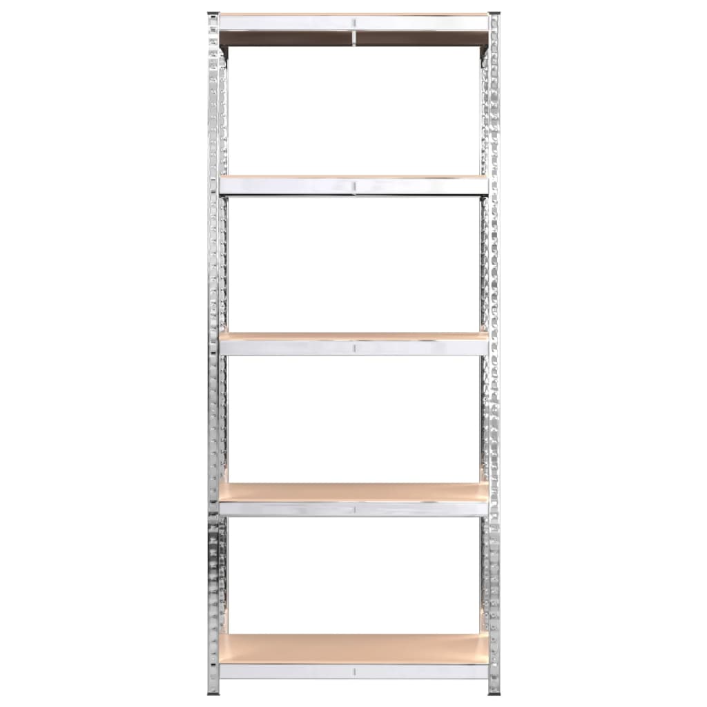 5-Layer Shelves 4 pcs Silver Steel&Engineered Wood