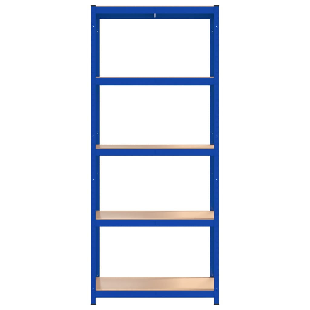 5-Layer Shelves 4 pcs Blue Steel&Engineered Wood