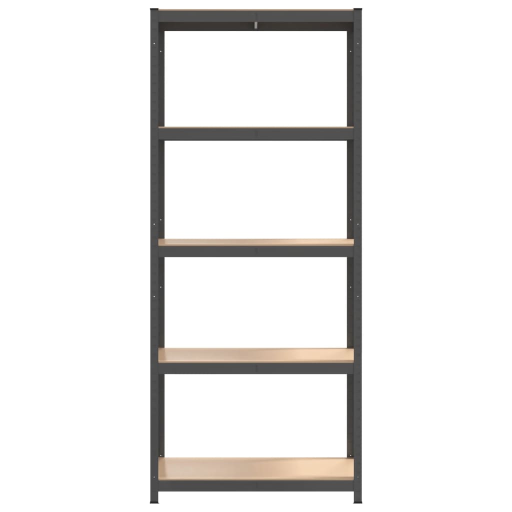 5-Layer Shelves 4 pcs Anthracite Steel&Engineered Wood