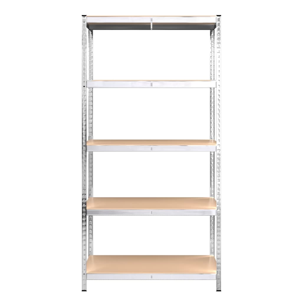 5-Layer Shelves 3 pcs Silver Steel&Engineered Wood