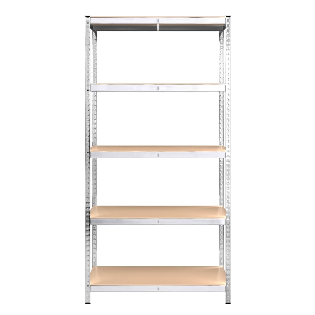 5-Layer Shelves 3 pcs Silver Steel&Engineered Wood