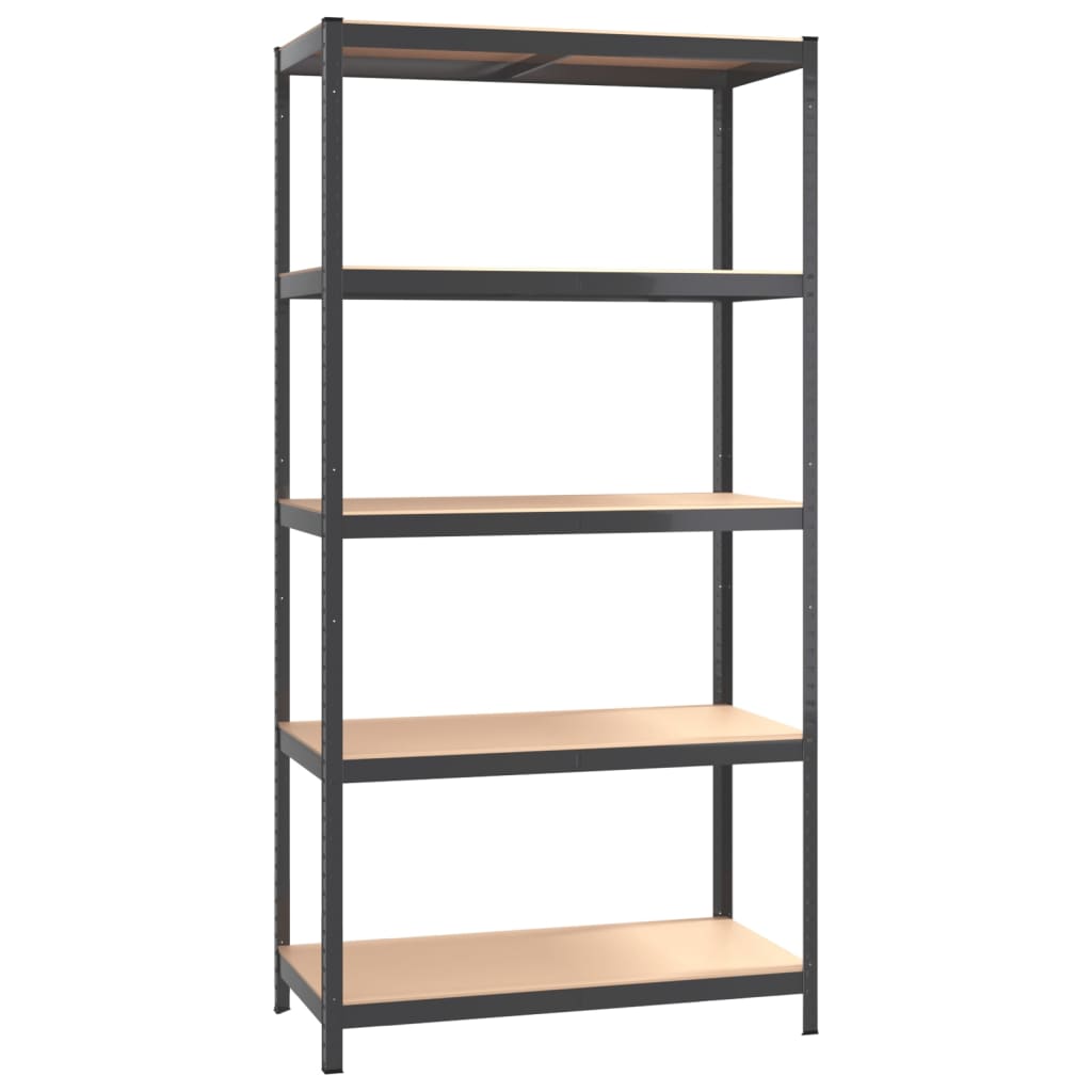 5-Layer Shelves 5 pcs Anthracite Steel&Engineered Wood