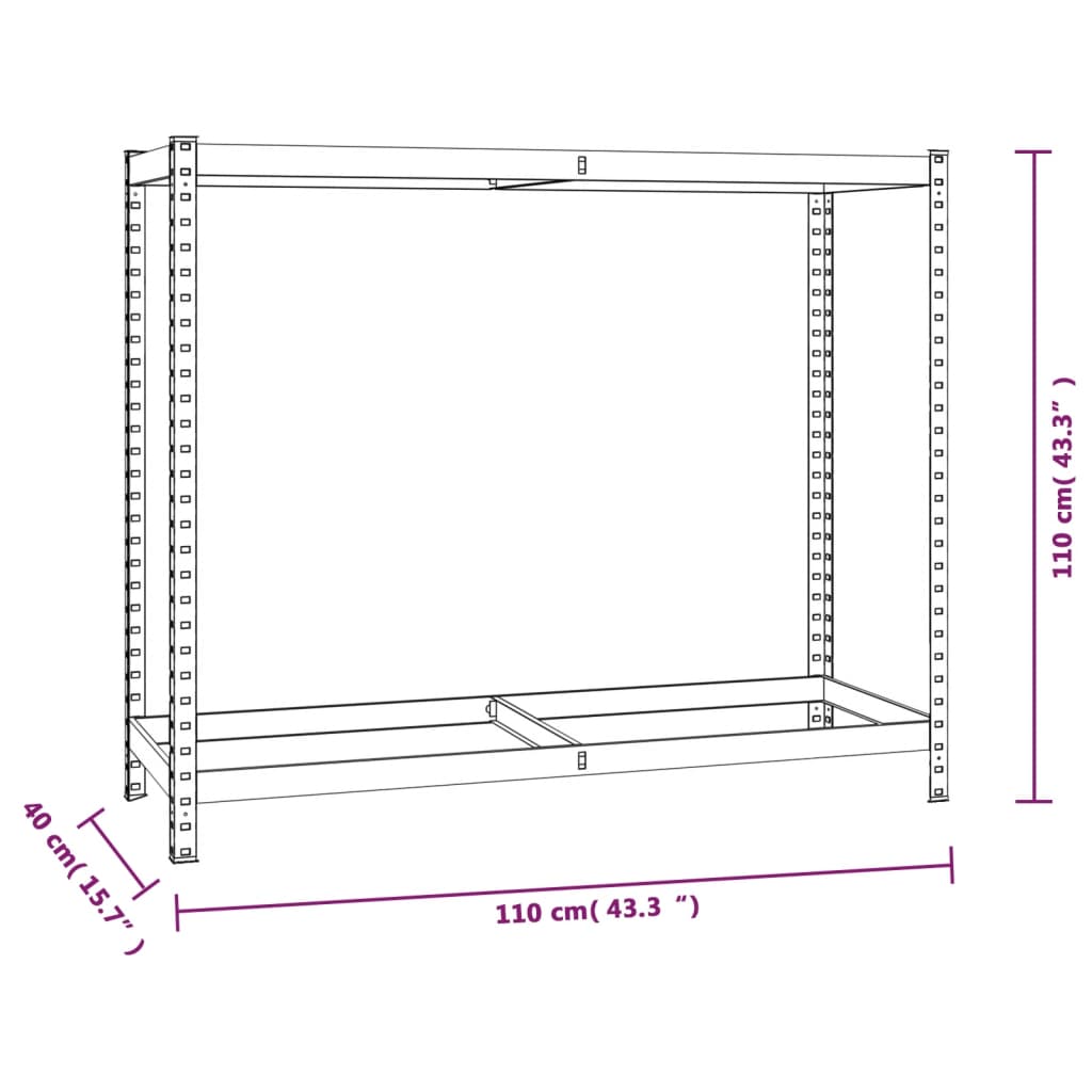 2-Layer Tire Rack 4 pcs Silver 110x40x110 cm Steel