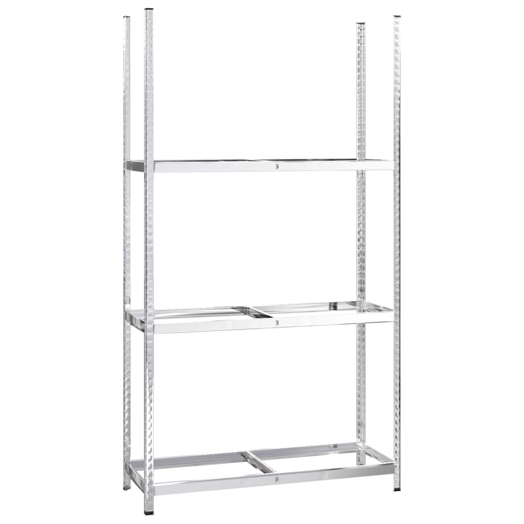 3-Layer Tire Racks 4 pcs Silver 110x40x200 cm Steel