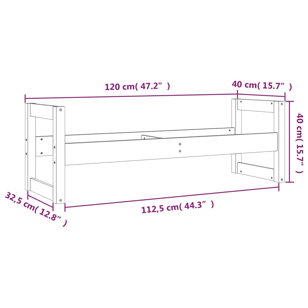 Tire Rack 120x40x40 cm Solid Wood Pine