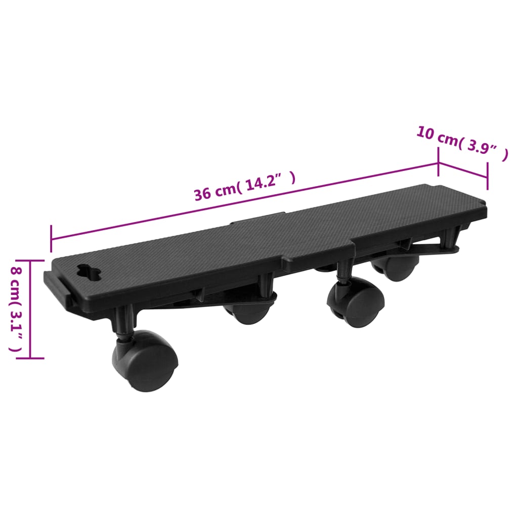 Moving Dollies with 4 Wheels 4 pcs Black Polypropylene 170 kg