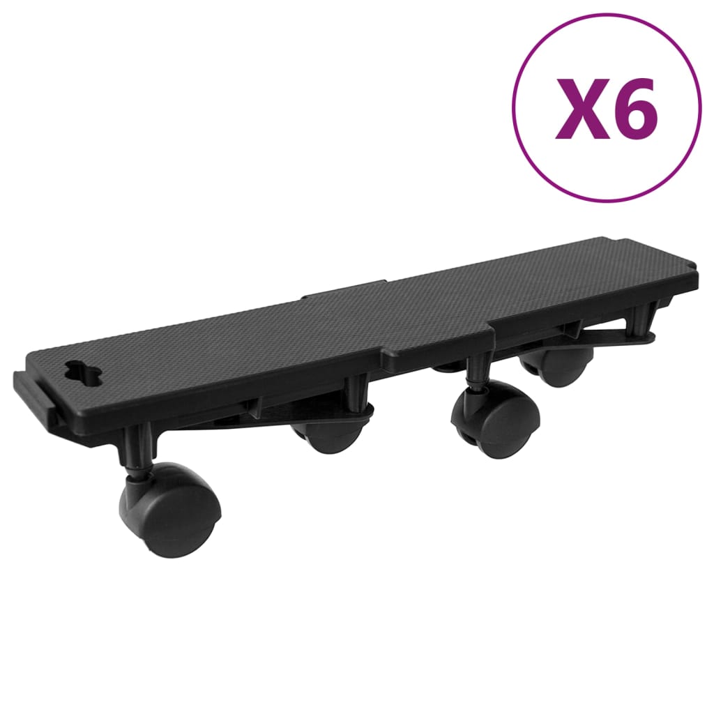 Moving Dollies with 4 Wheels 6 pcs Black Polypropylene 170 kg