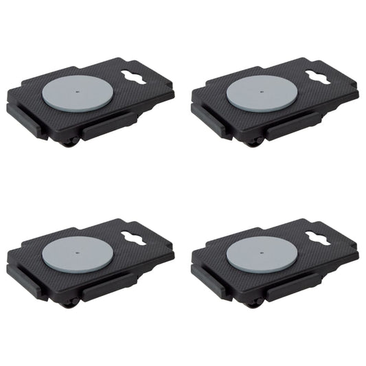 Moving Dollies with 8 Wheels 4 pcs Black Polypropylene 150 kg