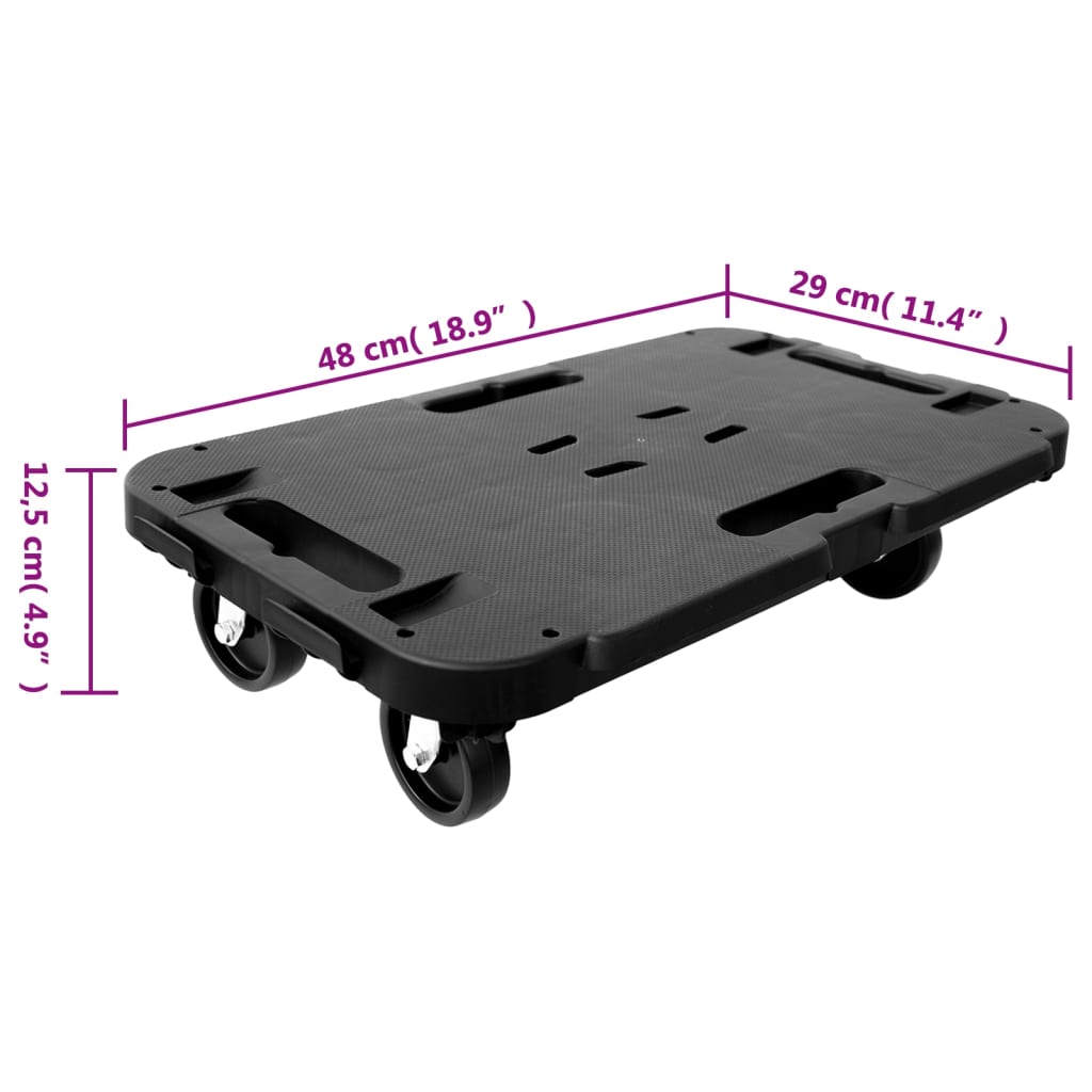 Transport Trolley Black Polypropylene 300 kg