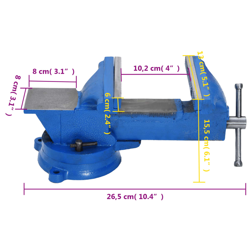 Bench Vise Blue 125 mm Cast Iron