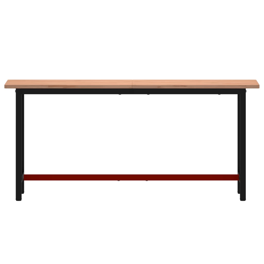 Workbench 180x55x81.5 cm Solid Wood Beech and Metal