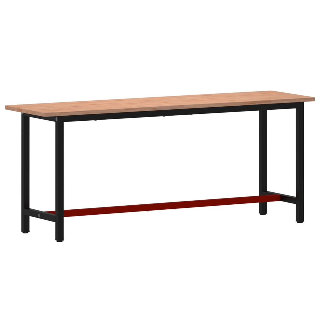 Workbench 200x55x81.5 cm Solid Wood Beech and Metal