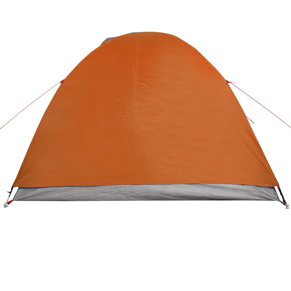 Camping Tent Dome 4-Person Grey and Orange Waterproof