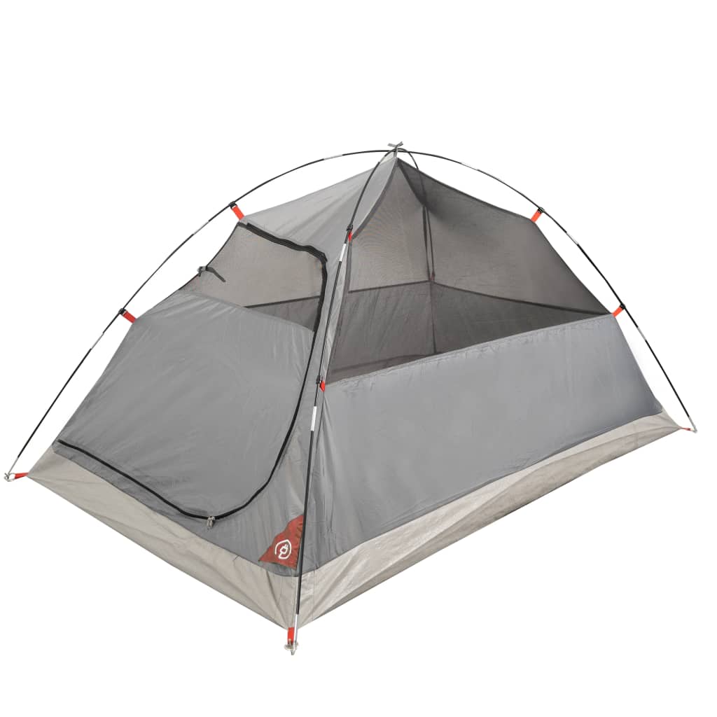 Camping Tent Dome 4-Person Grey and Orange Waterproof