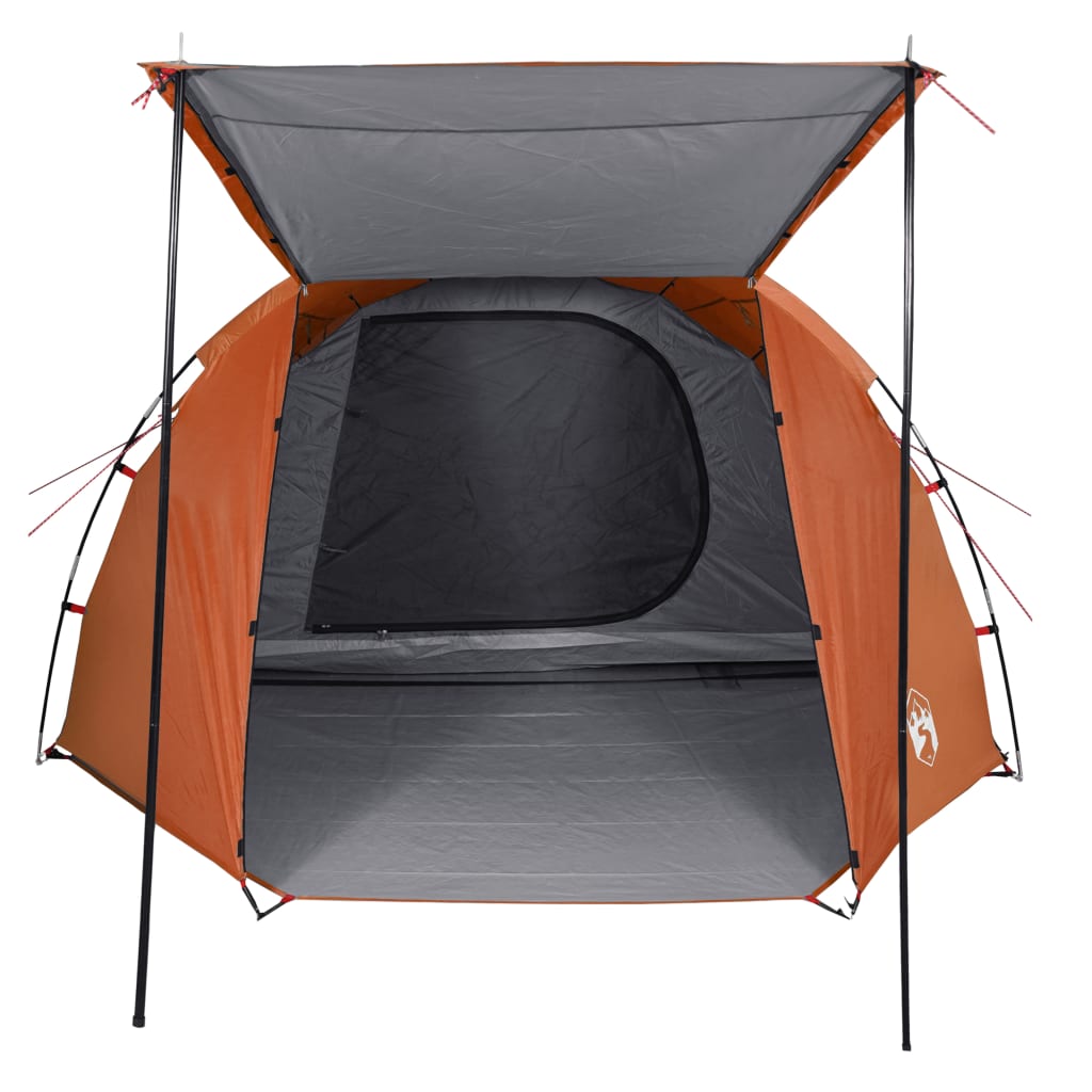 Camping Tent Tunnel 4-Person Grey and Orange Waterproof