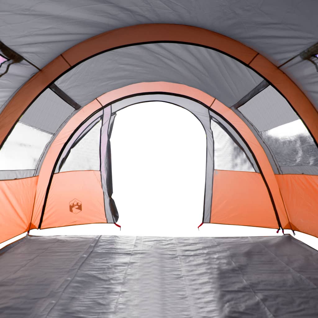 Camping Tent Tunnel 4-Person Grey and Orange Waterproof