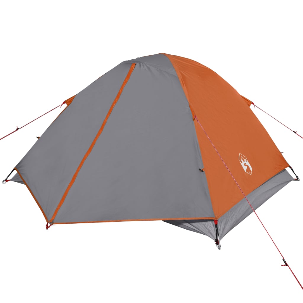 Camping Tent Dome 3-Person Orange Waterproof