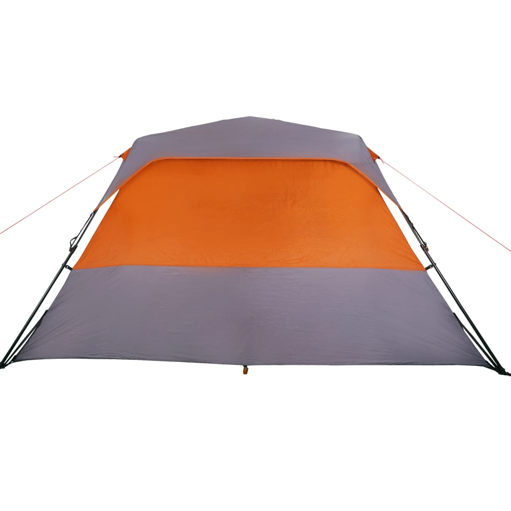 Family Tent 6-Person Grey and Orange Quick Release Waterproof