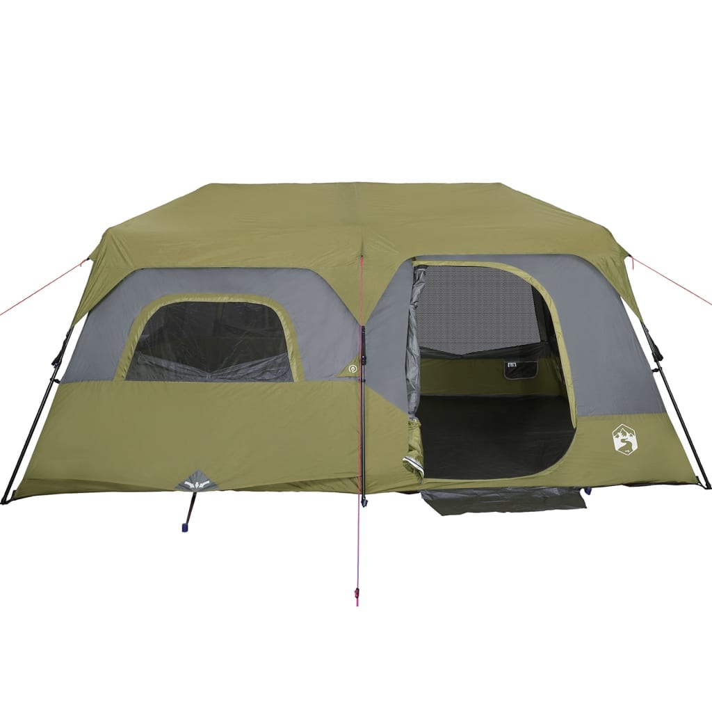 Family Tent 9-Person Green Quick Release Waterproof