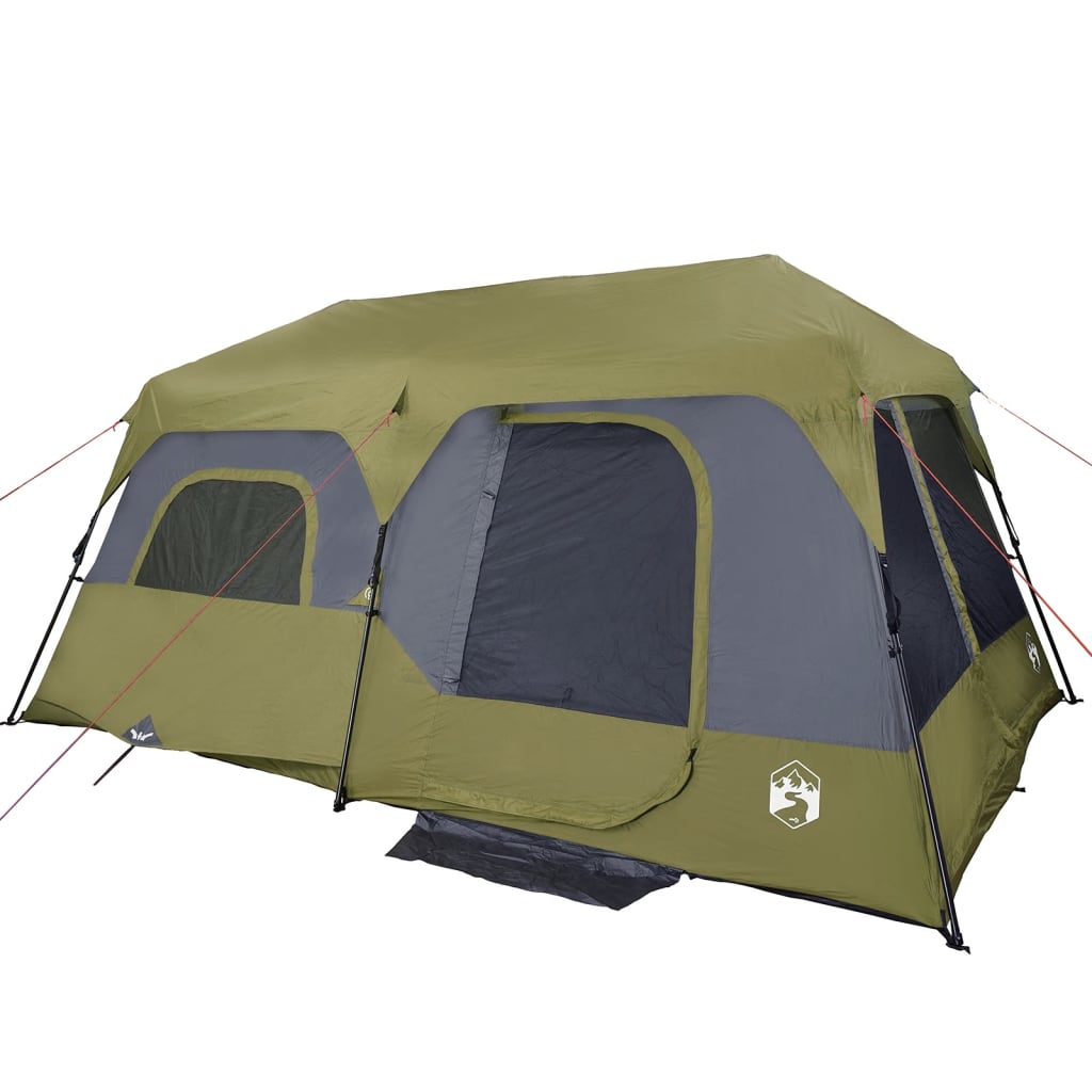 Family Tent 9-Person Green Quick Release Waterproof