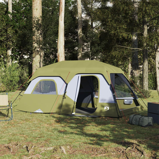 Family Tent 9-Person Green Quick Release Waterproof