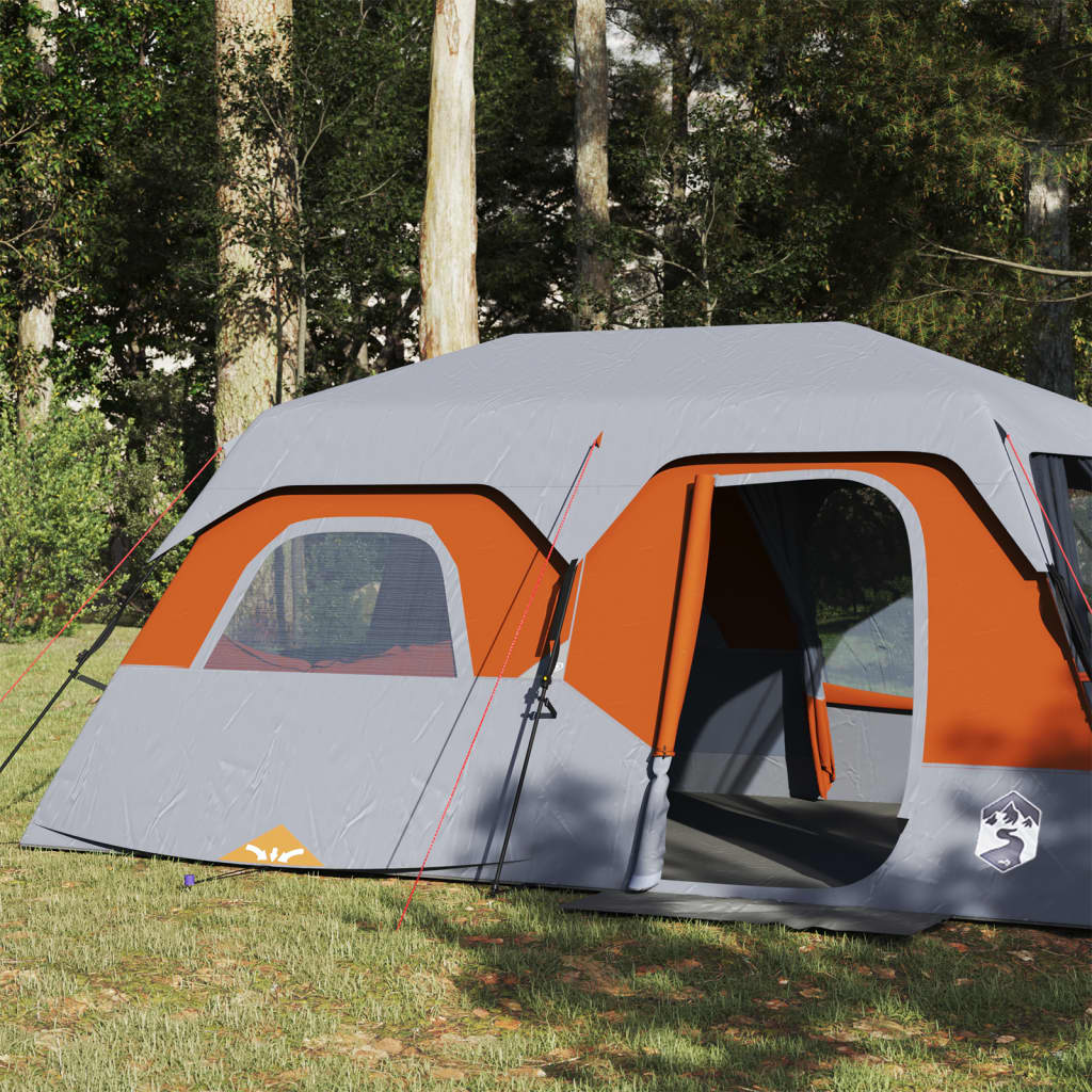 Family Tent 9-Person Grey and Orange Quick Release Waterproof