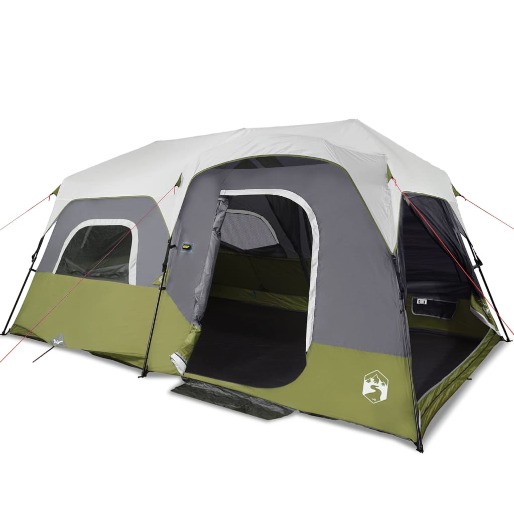 Family Tent with LED 9-Person Light Green Quick Release