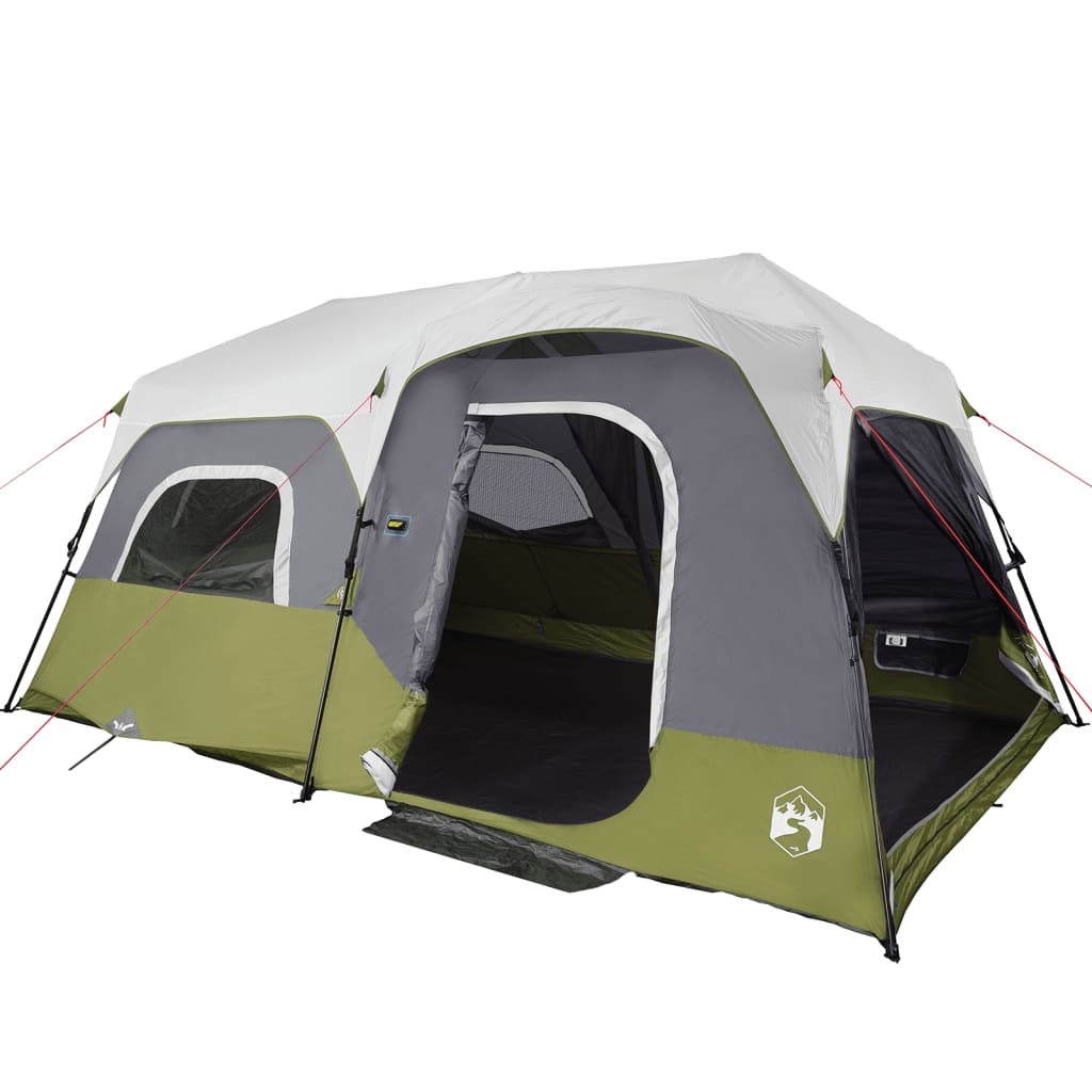 Family Tent with LED 9-Person Light Green Quick Release