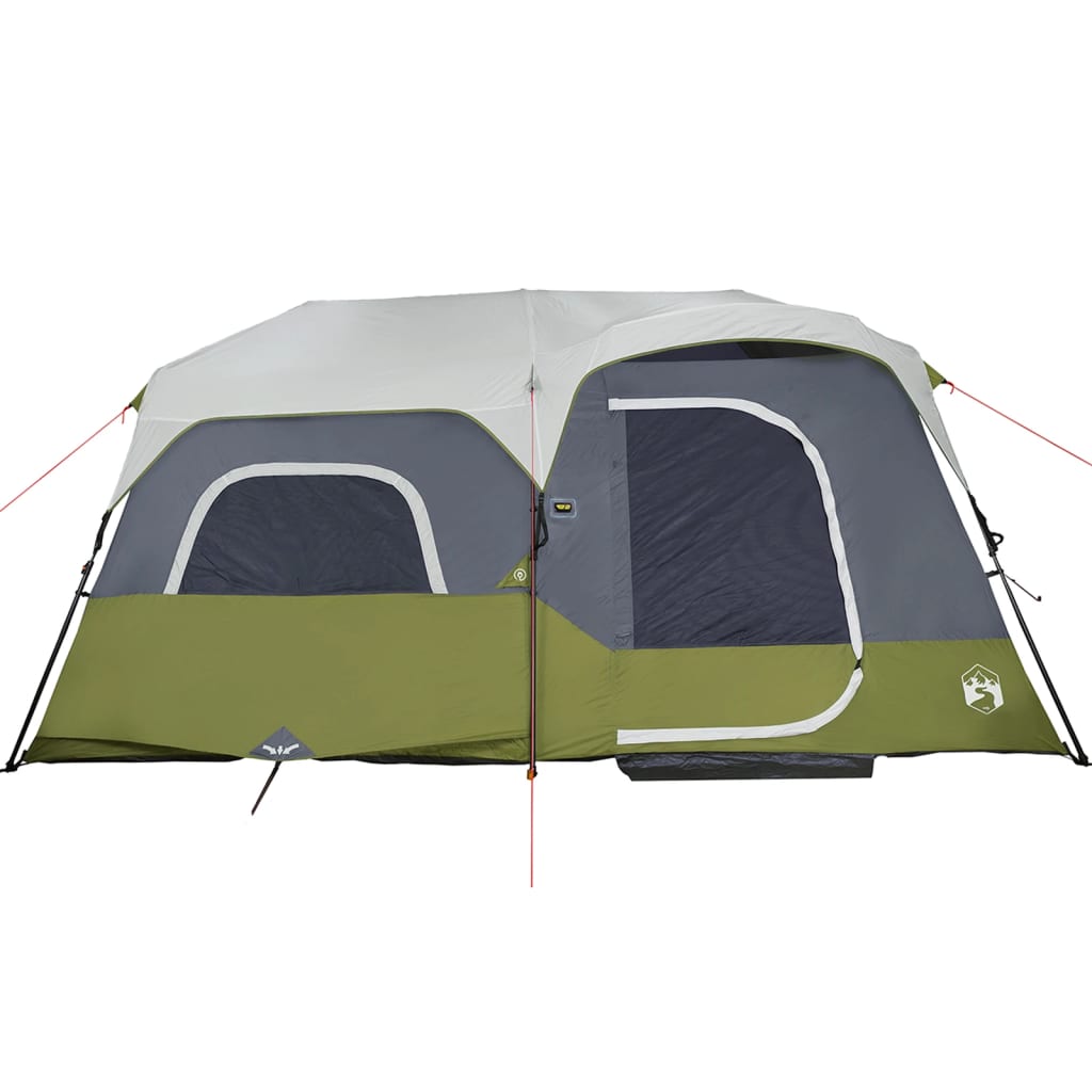 Family Tent with LED 9-Person Light Green Quick Release