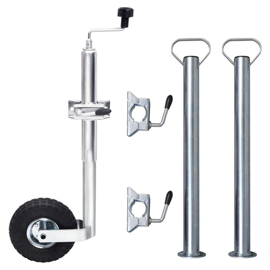 Jockey Wheel 48 mm with 2 Support Tubes and 3 Split Clamps