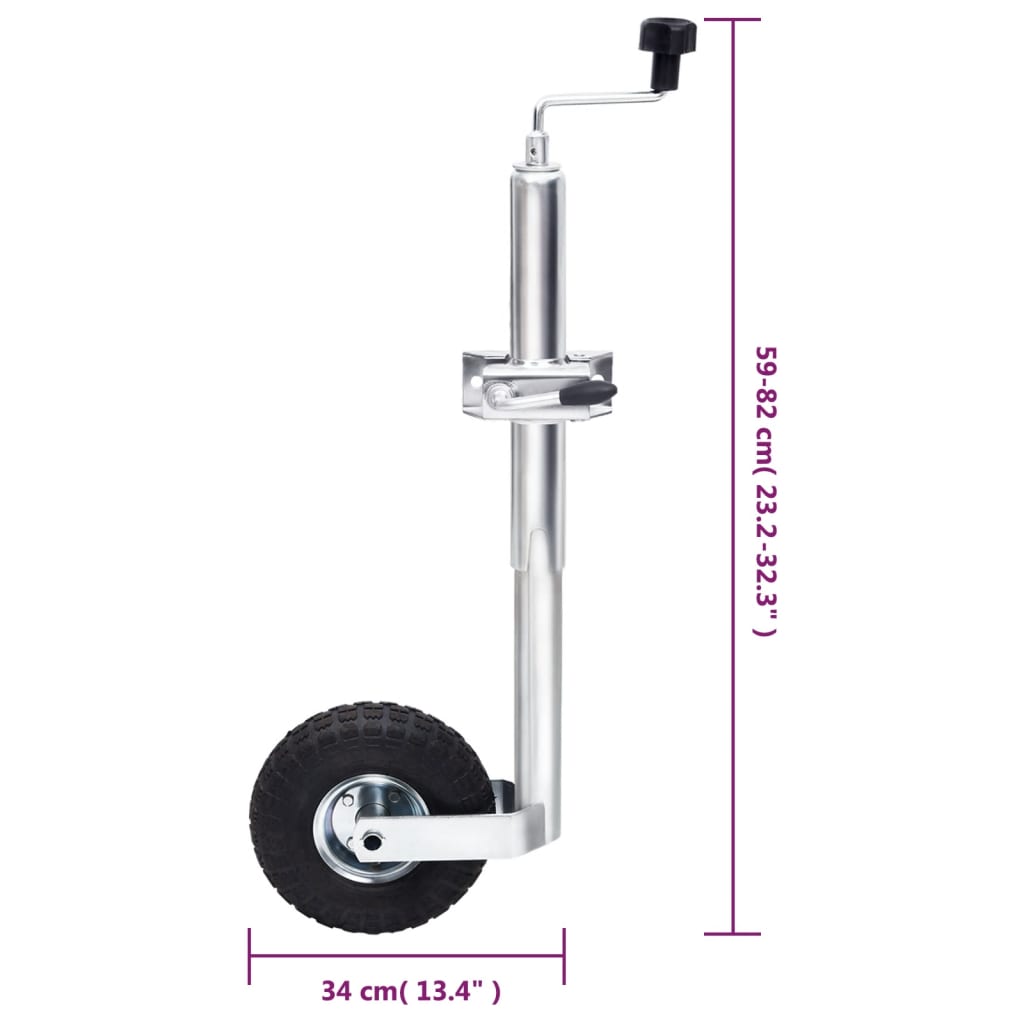 Jockey Wheel 48 mm with 1 Split Clamp and Wheel Chocks