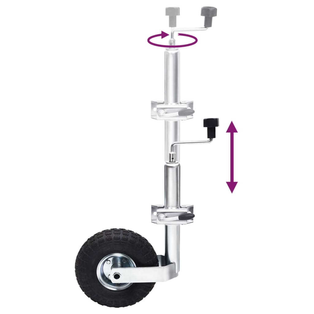 Jockey Wheel 48 mm with 1 Split Clamp and Wheel Chocks