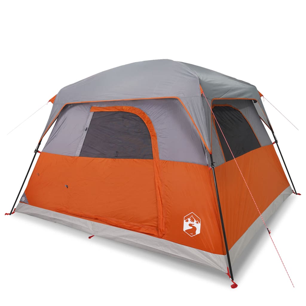 Camping Tent Cabin 4-Person Orange Waterproof