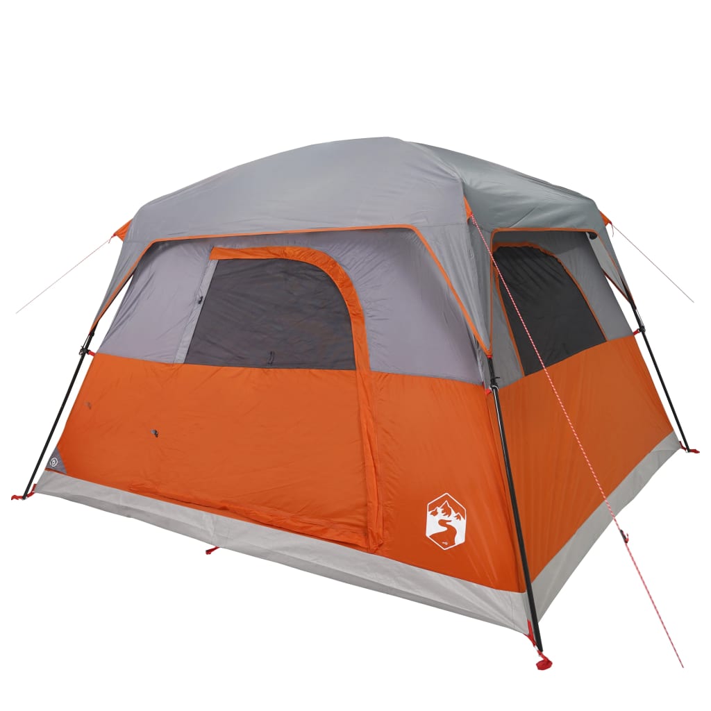 Camping Tent Cabin 4-Person Orange Waterproof