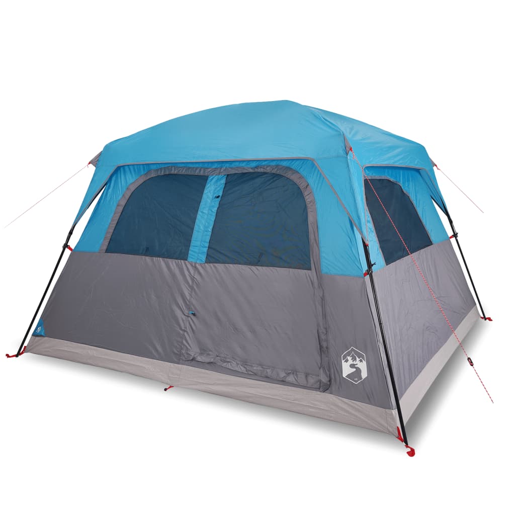 Family Tent Cabin 6-Person Blue Waterproof