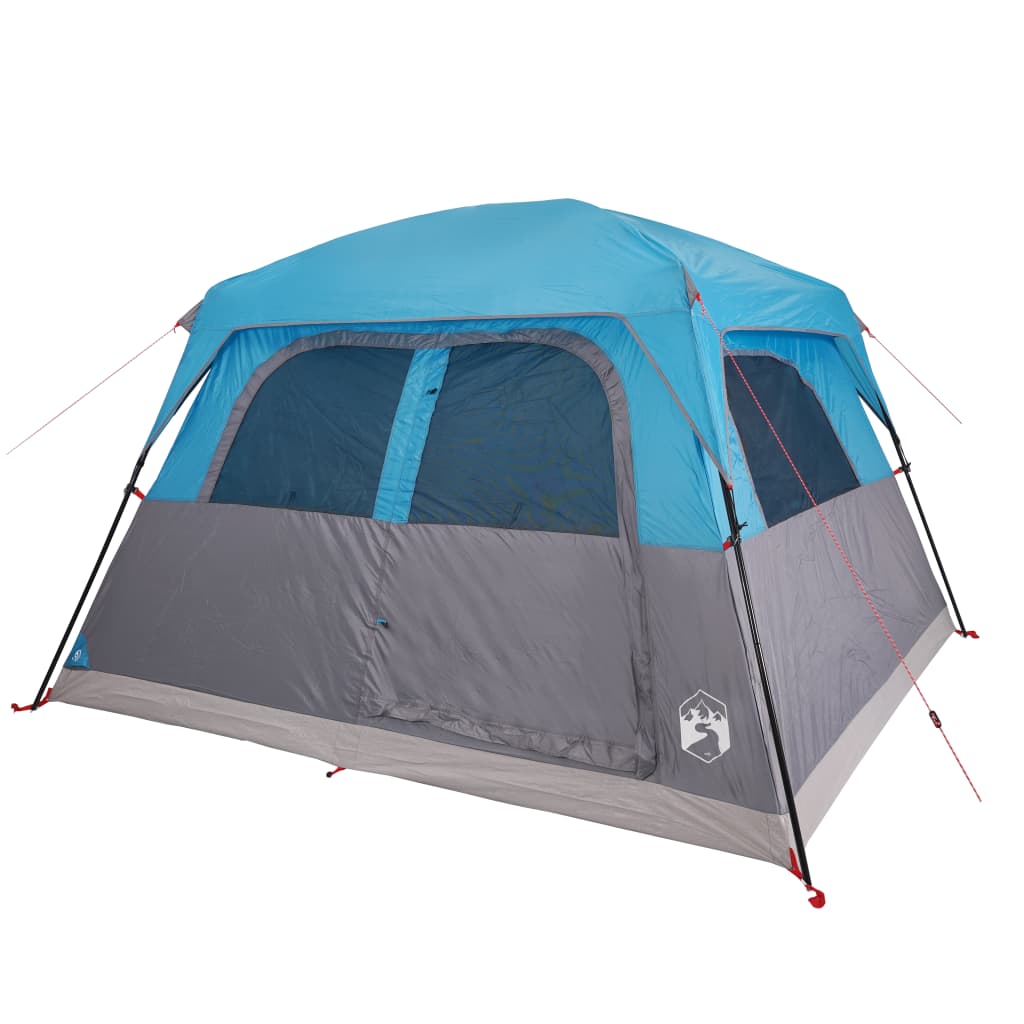 Family Tent Cabin 6-Person Blue Waterproof