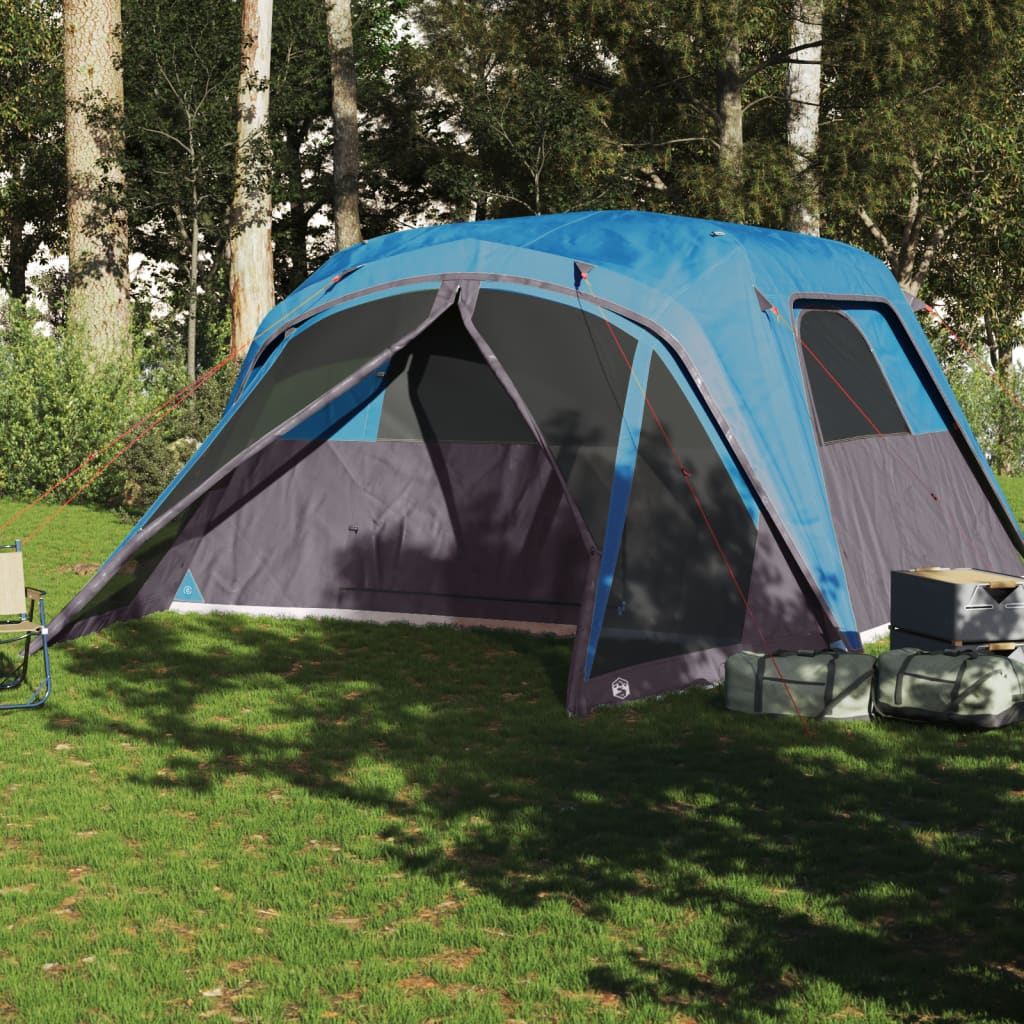 Family Tent with Porch 6-Person Blue Waterproof