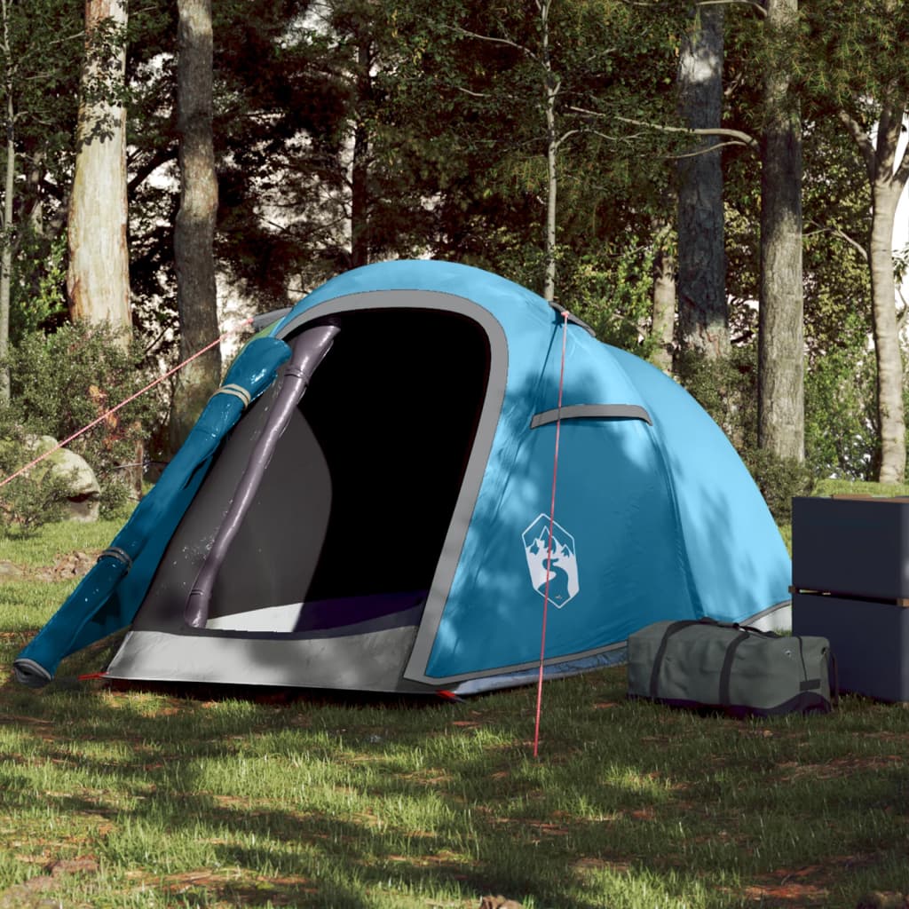 Camping Tent Tunnel 2-Person Blue Waterproof