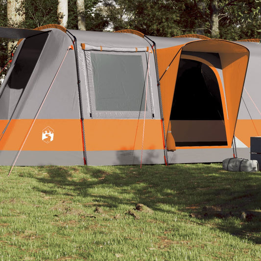 Camping Tent Tunnel 4-Person Grey and Orange Waterproof