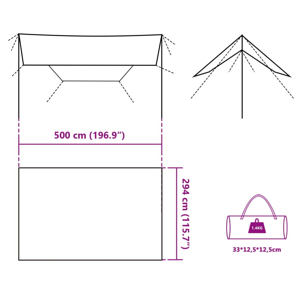 Camping Tarp Blue 500x294 cm Waterproof