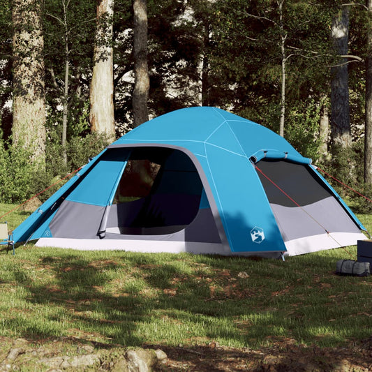 Family Tent Dome 6-Person Blue Waterproof