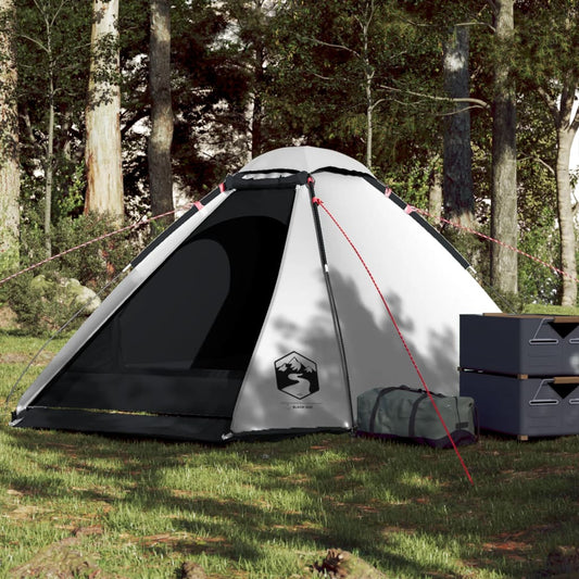 Camping Tent Dome 4-Person White Blackout Fabric Waterproof