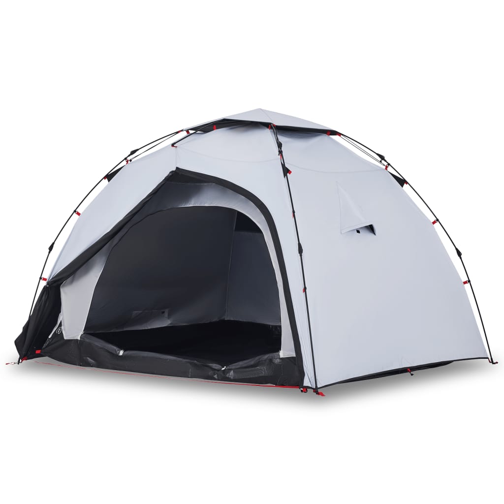 Camping Tent Dome 4-Person White Blackout Fabric Quick Release